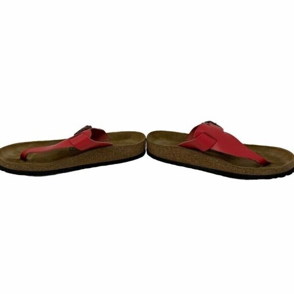 Uriel T-Strap Soft Footbed Sandals Red Leather 7 - Picture 2 of 9